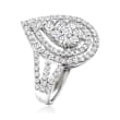 1.75 ct. t.w. Diamond Teardrop Ring in 14kt White Gold 