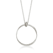 Zina Sterling Silver &quot;Contemporary&quot; Rolling Rings Pendant Necklace
