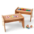 Child's Personalized Name Maple-Finished Puzzle Stool - Primary Colors