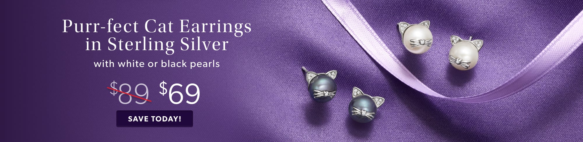 Purr-fect Cat Earrings in Sterling Silver