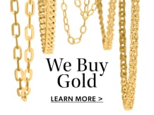 We Buy Gold! Learn More. Image of gold jewelry.