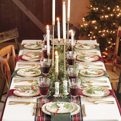Traditional Holiday. Image featuring a Holiday Table Setting