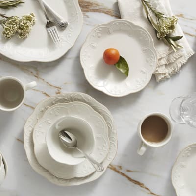 Dinnerware. Image featuring A Table Set Up For The Holidays