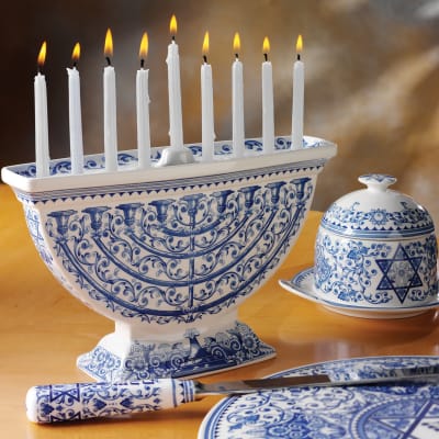 Hanukkah Essentials. Image featuring Hanukkah Holiday Tableware
