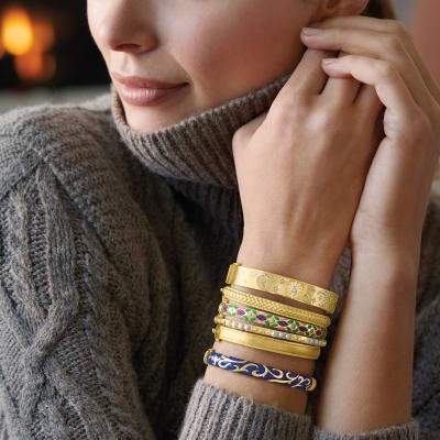 Mix and match stackable bangles. Shop Now 