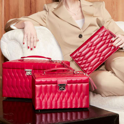 Jewelry Storage. Image featuring a model opening a jewelry box