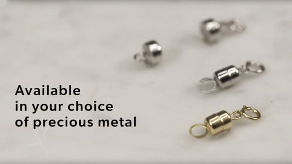 Magnetic clasp YouTube video. Silver and gold magnetic clasps.