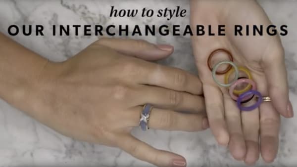 Interchangeable rings YouTube video. Model showing how to style.