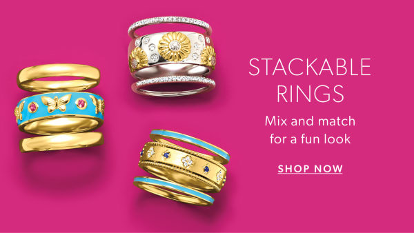 Stackable Rings. Mix and match for a fun look. Shop Now