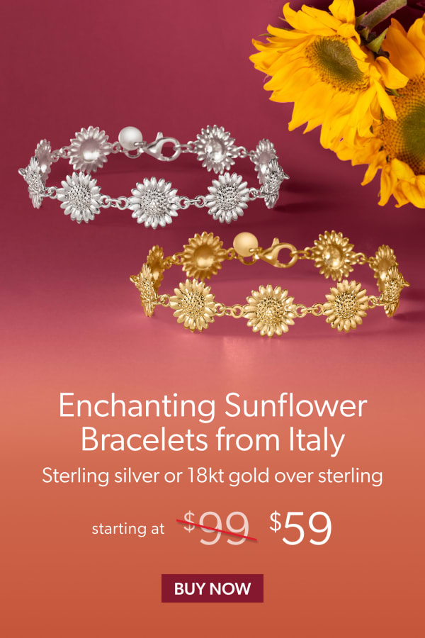 Enchanting Sunflower Bracelets from Italy. Starting at $59