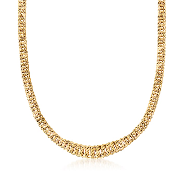 Italian Americana Link Graduated Necklace in 14kt Yellow Gold