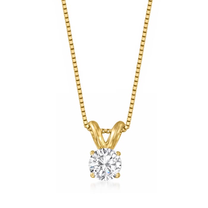 .33 Carat Diamond Solitaire Necklace in 14kt Yellow Gold