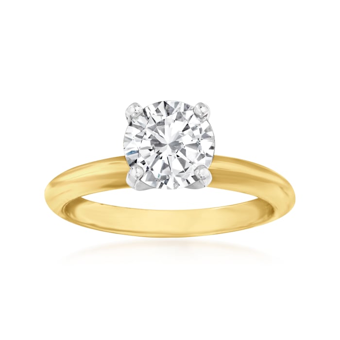 1.32 Carat Diamond Solitaire Ring in 14kt Yellow Gold
