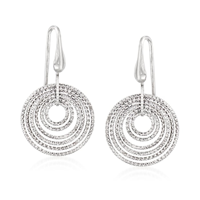 Charles Garnier &quot;Saturnia&quot; Multi-Circle Drop Earrings in Sterling Silver 