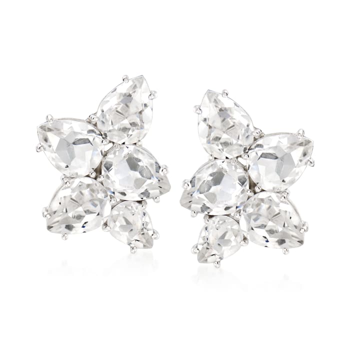 13.70 ct. t.w. Rock Crystal Cluster Earrings in Sterling Silver