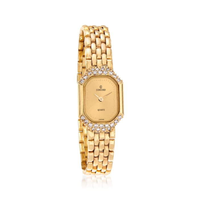 C. 1980 Vintage Concord Women's .45 ct. t.w. Diamond 17mm Watch in 14kt Yellow Gold
