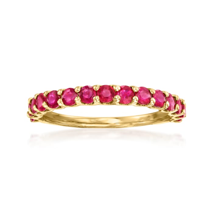 1.10 ct. t.w. Ruby Ring in 14kt Yellow Gold | Ross-Simons