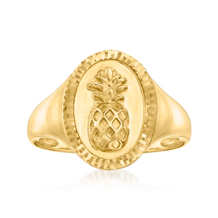 14kt Yellow Gold Pineapple Signet Ring