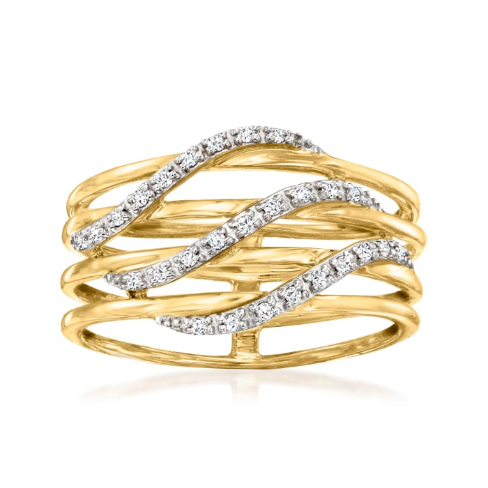 Diamond Linear Ring in 14kt Yellow Gold