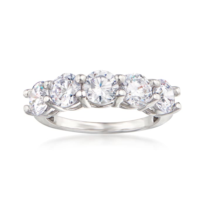 3.00 ct. t.w. CZ Five-Stone Ring in 14kt White Gold