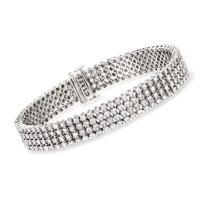 7.00 ct. t.w. Diamond Multi-Row Bracelet in 14kt White Gold | Ross-Simons