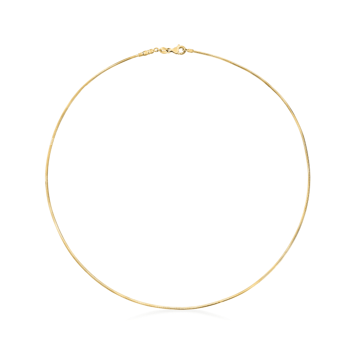 1mm 14kt Yellow Gold Omega Necklace Ross Simons