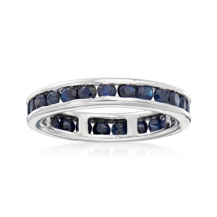 2.30 ct. t.w. Channel-Set Sapphire Eternity Band in Sterling Silver