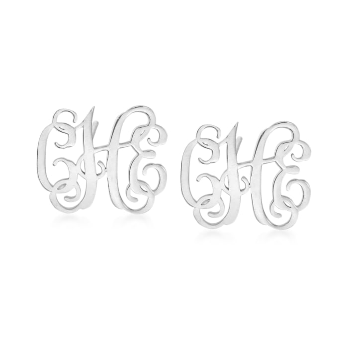 Sterling Silver Personalized Monogram Earrings