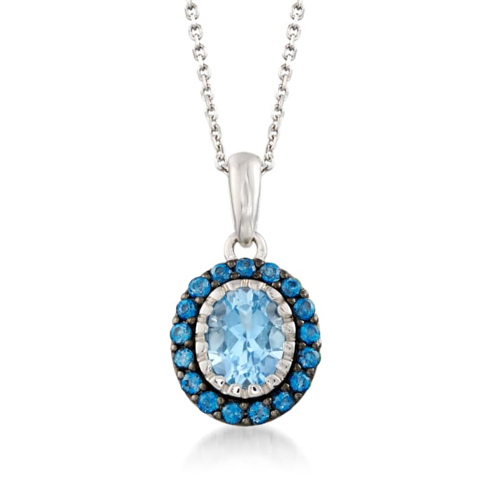 2.90 ct. t.w. Sky and London Blue Topaz Pendant Necklace in Sterling Silver