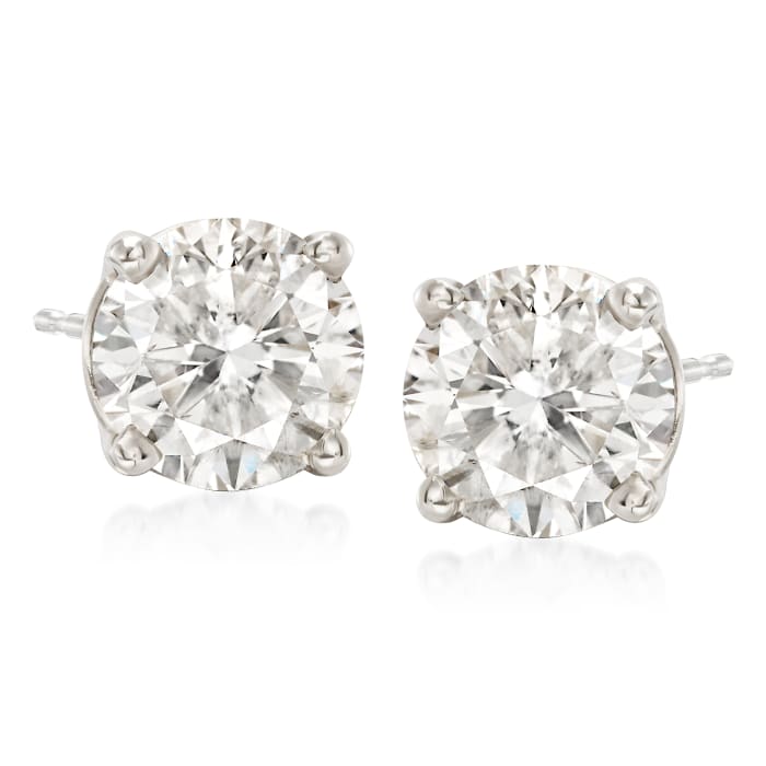3.00 ct. t.w. Diamond Stud Earrings in 18kt White Gold