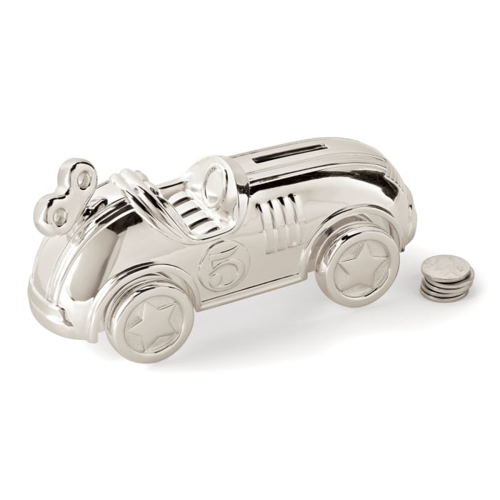 Reed & Barton Silver Plate Child's Race Car Bank