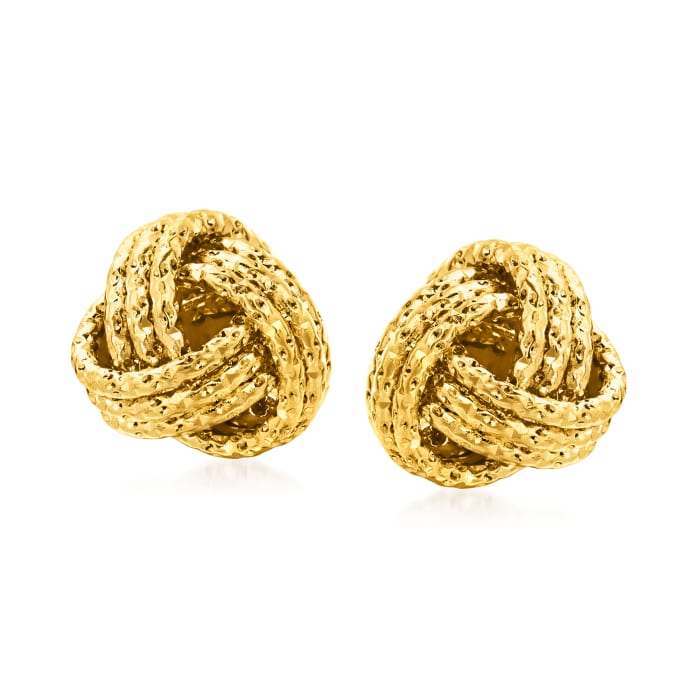 Italian 14kt Yellow Gold Love Knot Stud Earrings