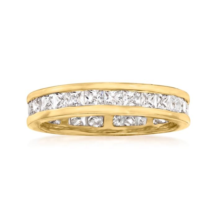 1.80 ct. t.w. CZ Eternity Band in 18kt Yellow Gold Over Sterling Silver