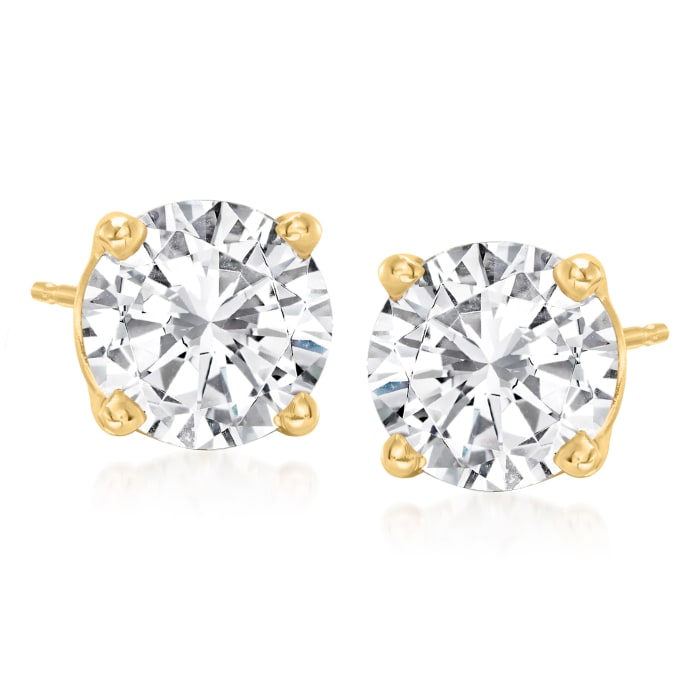 3.00 ct. t.w. Diamond Stud Earrings in 14kt Yellow Gold Ross Simons
