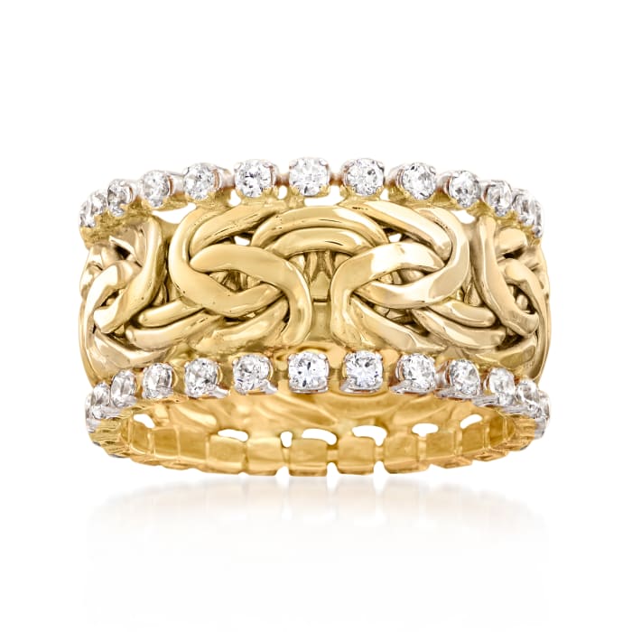 1.25 ct. t.w. CZ Byzantine Eternity Band in 14kt Yellow Gold | Ross-Simons
