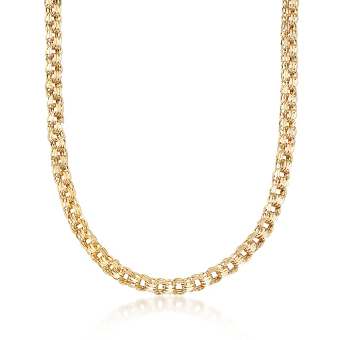 14kt Yellow Gold Polished Triple-Link Necklace