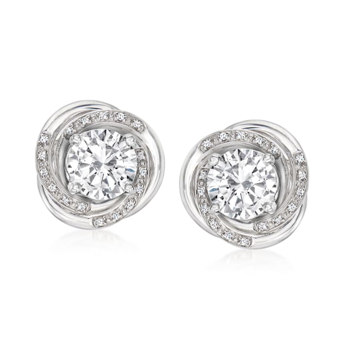 .10 ct. t.w. Diamond Swirl Earring Jackets in Sterling Silver | Ross-Simons