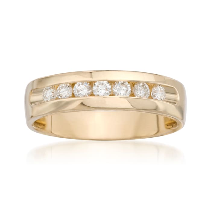 Men's .50 ct. t.w. Diamond Wedding Ring in 14kt Yellow Gold