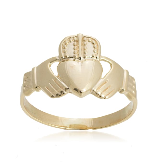 Men's 14kt Yellow Gold Claddagh Ring