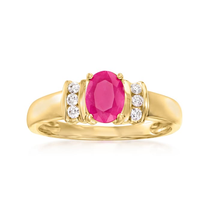 .85 Carat Ruby and .10 ct. t.w. Diamond Ring in 14kt Yellow Gold | Ross ...