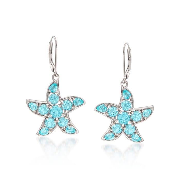 5.60 ct. t.w. Apatite Starfish Drop Earrings in Sterling Silver 