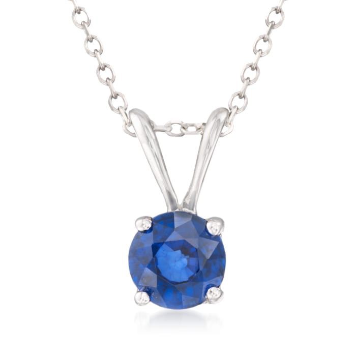 .70 Carat Sapphire Solitaire Necklace in 14kt White Gold