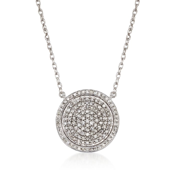 .50 ct. t.w. Pave Diamond Circle Necklace in Sterling Silver