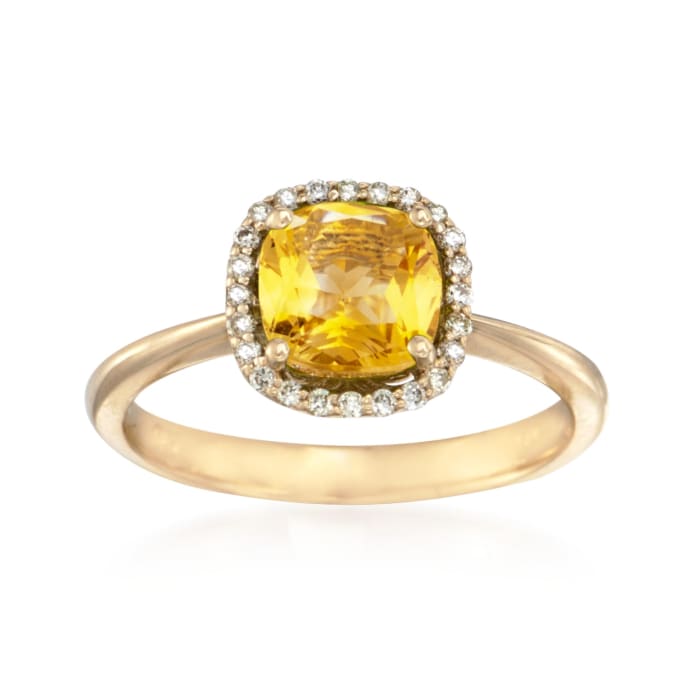 3.00 Carat Citrine and .36 ct. t.w. Diamond Halo Ring in 14kt Yellow Gold