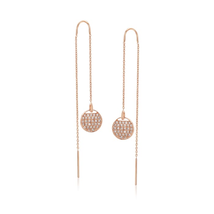 Swarovski Crystal &quot;Ginger&quot; Crystal Threader Earrings in Rose Gold Plate