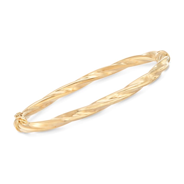 Italian 14kt Yellow Gold Twisted Bangle Bracelet