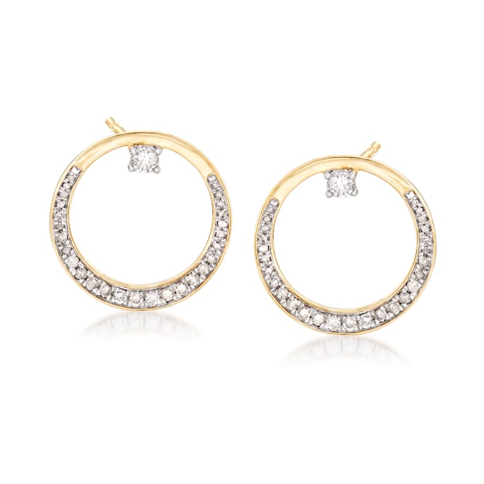 .50 ct. t.w. Diamond Open-Circle Drop Earrings in 14kt Yellow Gold