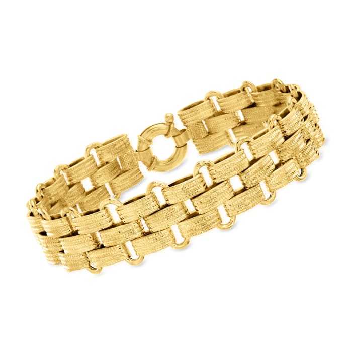 Italian 14kt Yellow Gold Panther-Link Bracelet