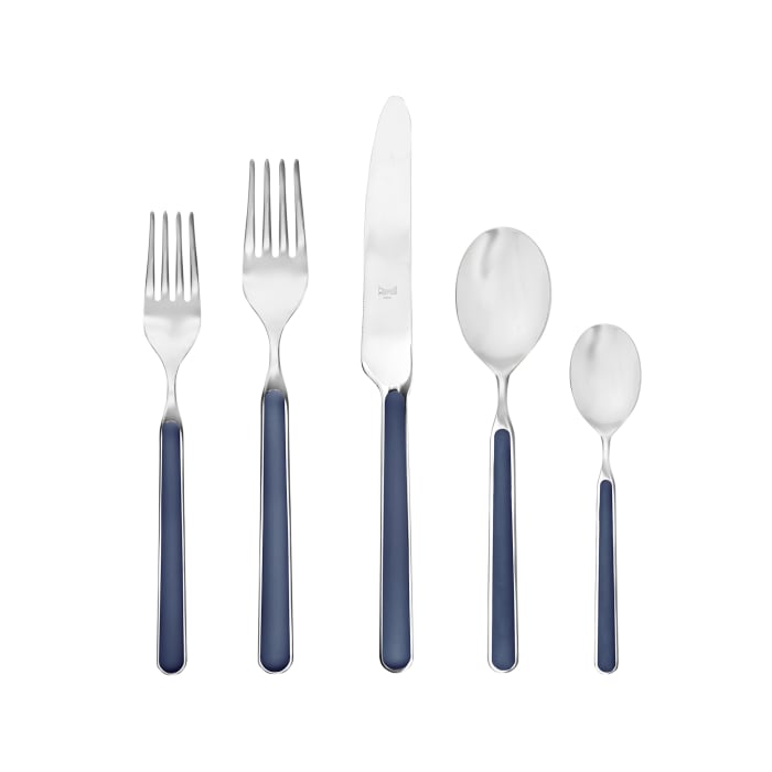 Mepra &quot;Fantasia&quot; 20-pc. Service for 4 18/10 Stainless Steel and Cobalt Blue Resin Flatware Set from Italy