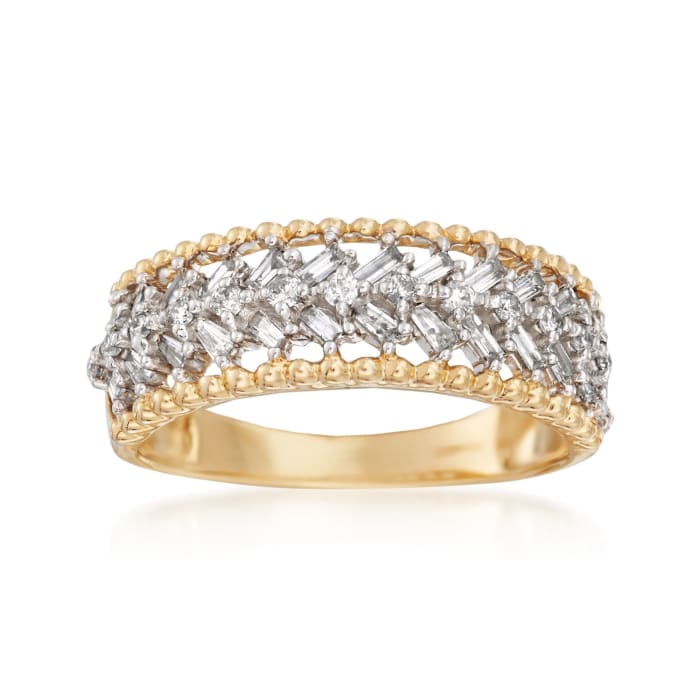 .42 ct. t.w. Diamond Chevron Ring in 14kt Yellow Gold